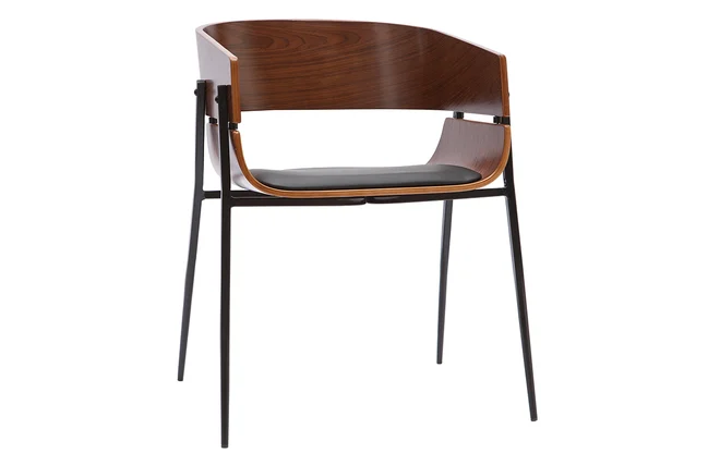 Design-Stuhl schwarz mit dunklem Holz WESS