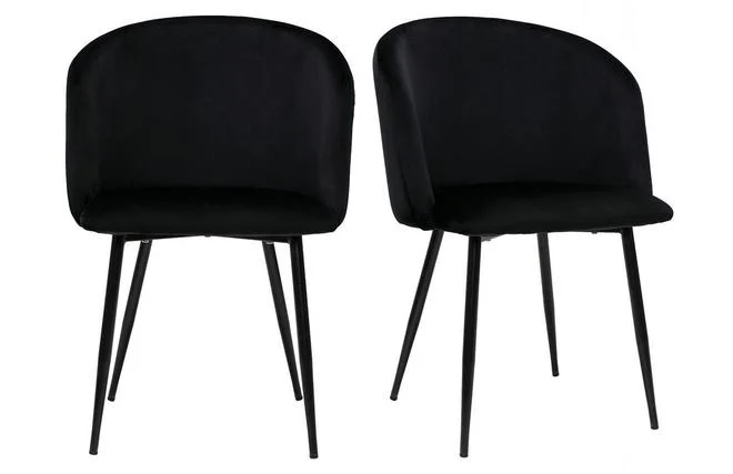 Design-Stühle in schwarzem Samt (2er-Set) VANITY