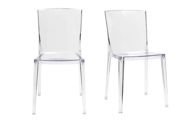 Design-Stühle Transparent 2er-Set ISLAND