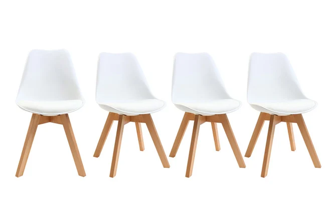 Design-Stühle Weiß 4er-Set PAULINE