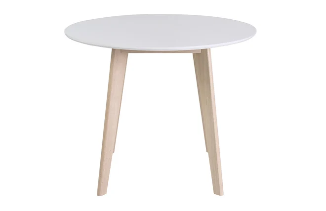 Design-Tisch LEENA Holz und Weiß D100