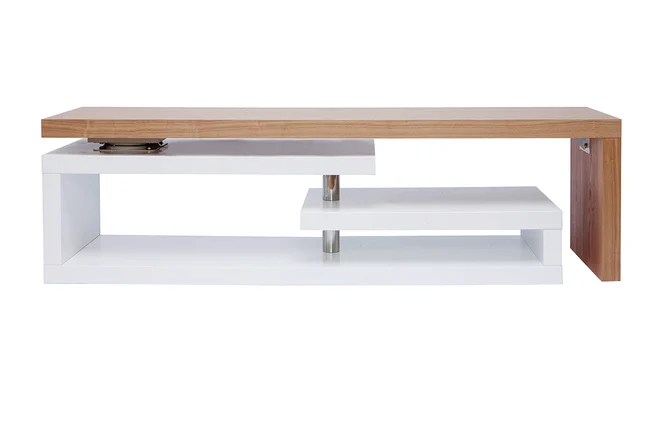 Design-TV-Schrank modulierbar weiß und holzfarben MAX