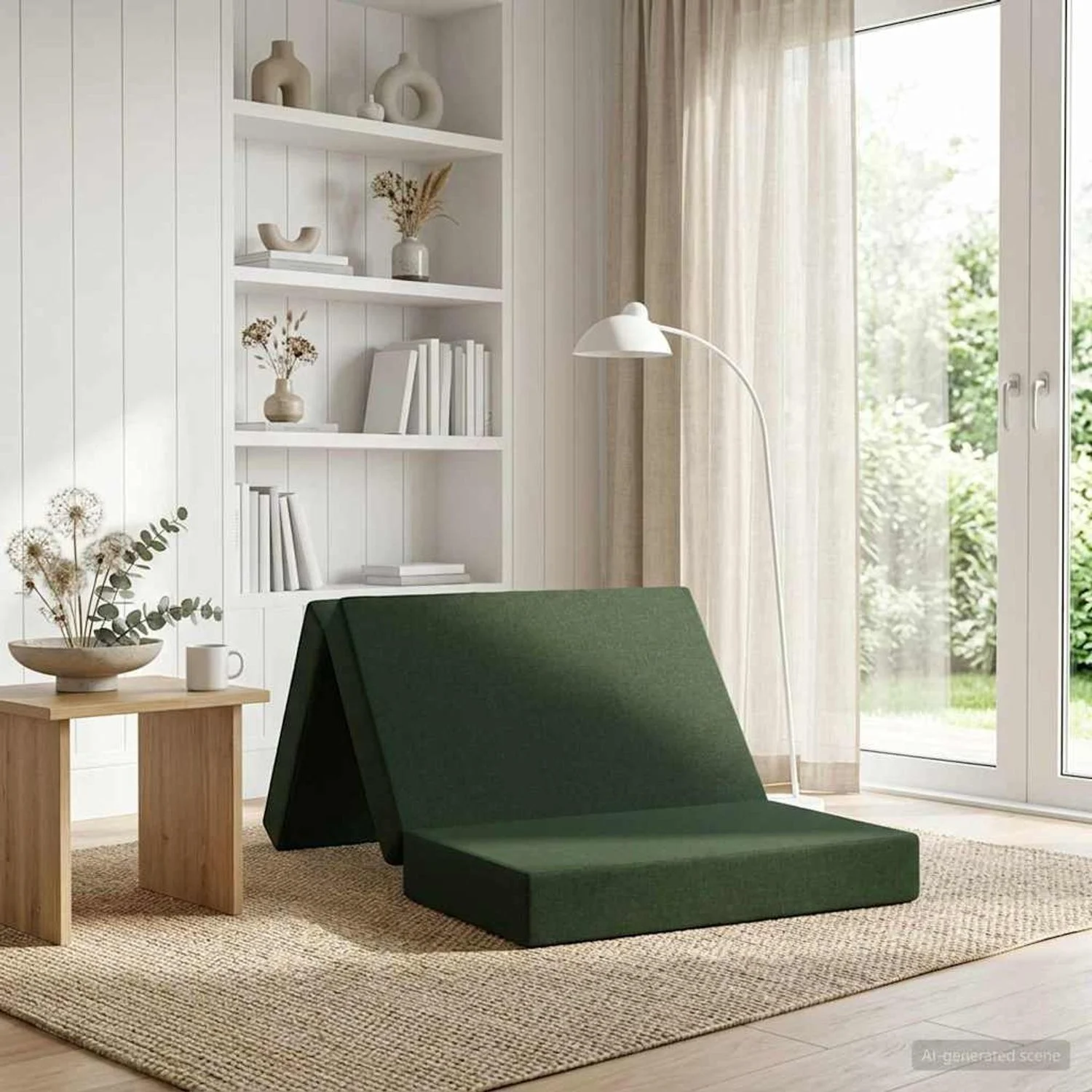 vidaXL Klappsofa Bett 100 x 67 x 45 cm Dunkelgrün 900199