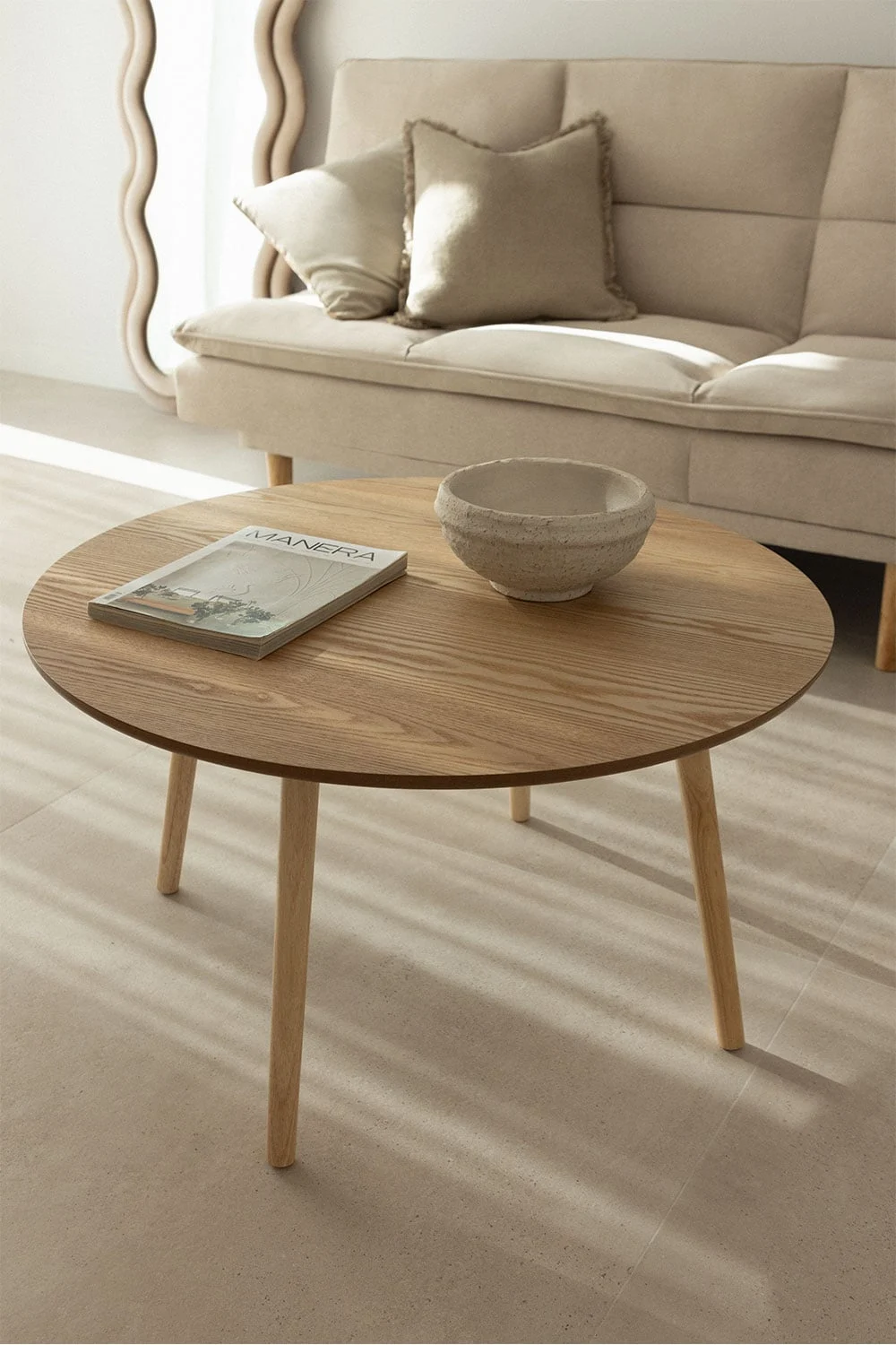 Runder Couchtisch Ø80 cm aus Docc-Holz
