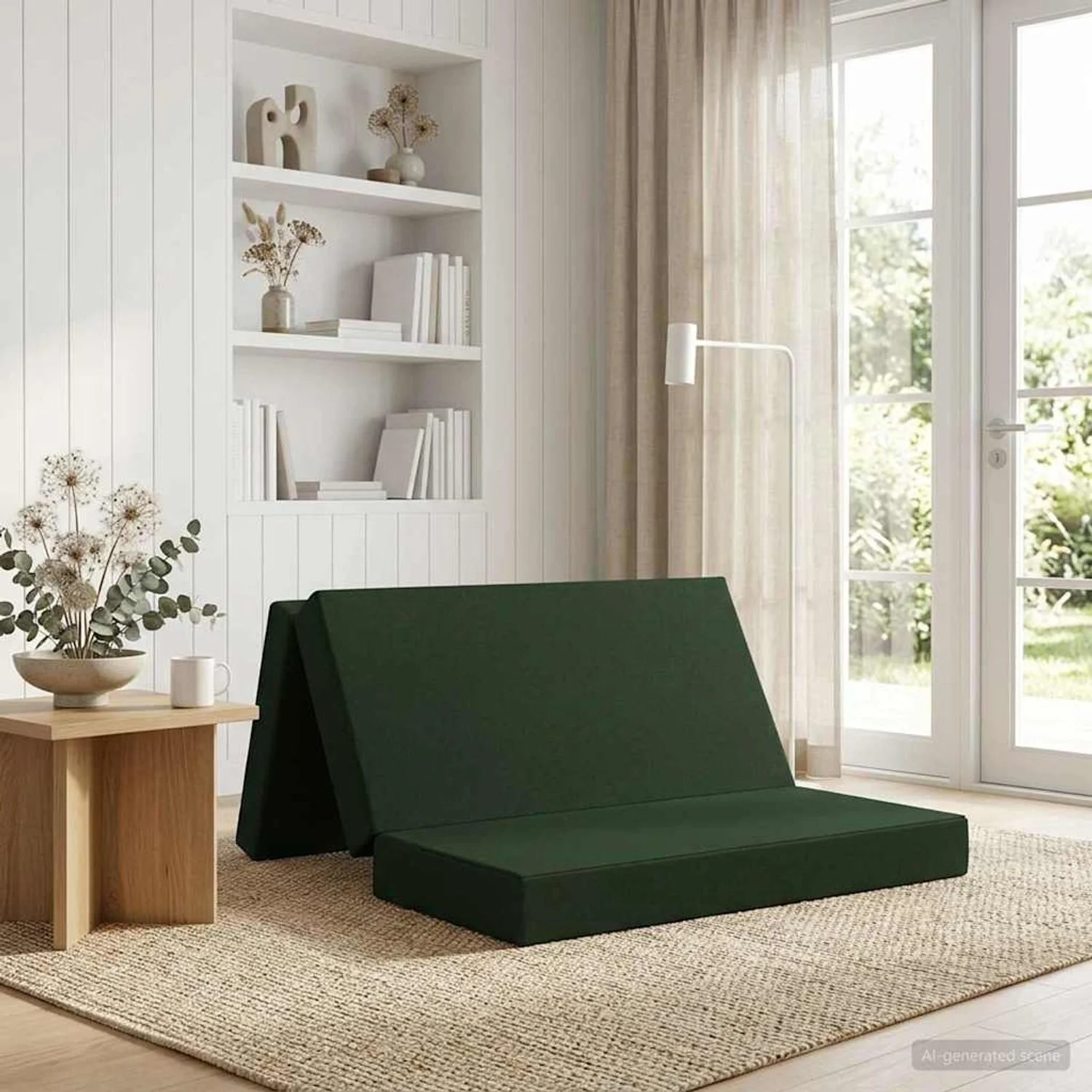 vidaXL Klappsofa Bett 120 x 67 x 45 cm Dunkelgrün 900211