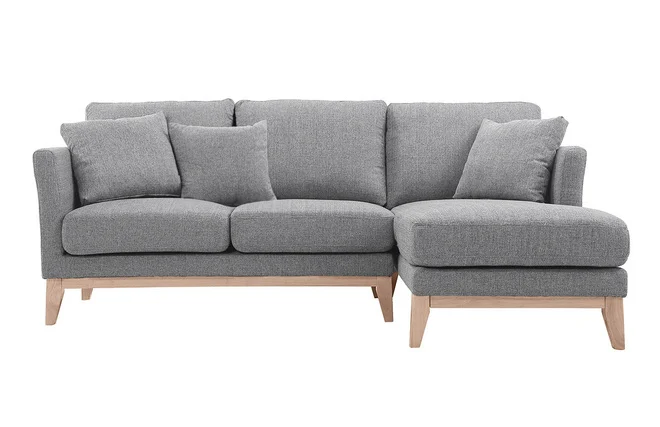Ecksofa rechts skandinavisch Hellgrau OSLO