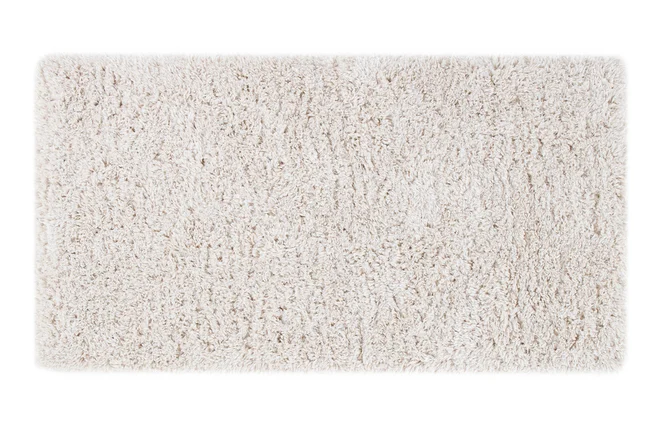 Elfenbeinfarbener recycelter Teppich mit Langflor 160 x 230 cm AIMEE