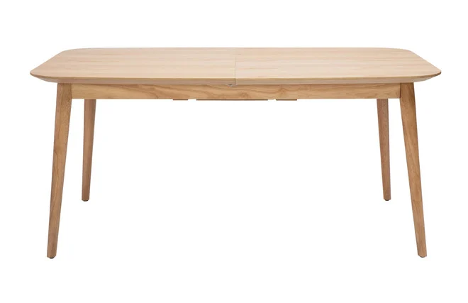 Erweiterbarer Tisch mit integrierten Verlängerungen rechteckig aus hellem Holz mit Eichenfurnier B160-210 cm ANK