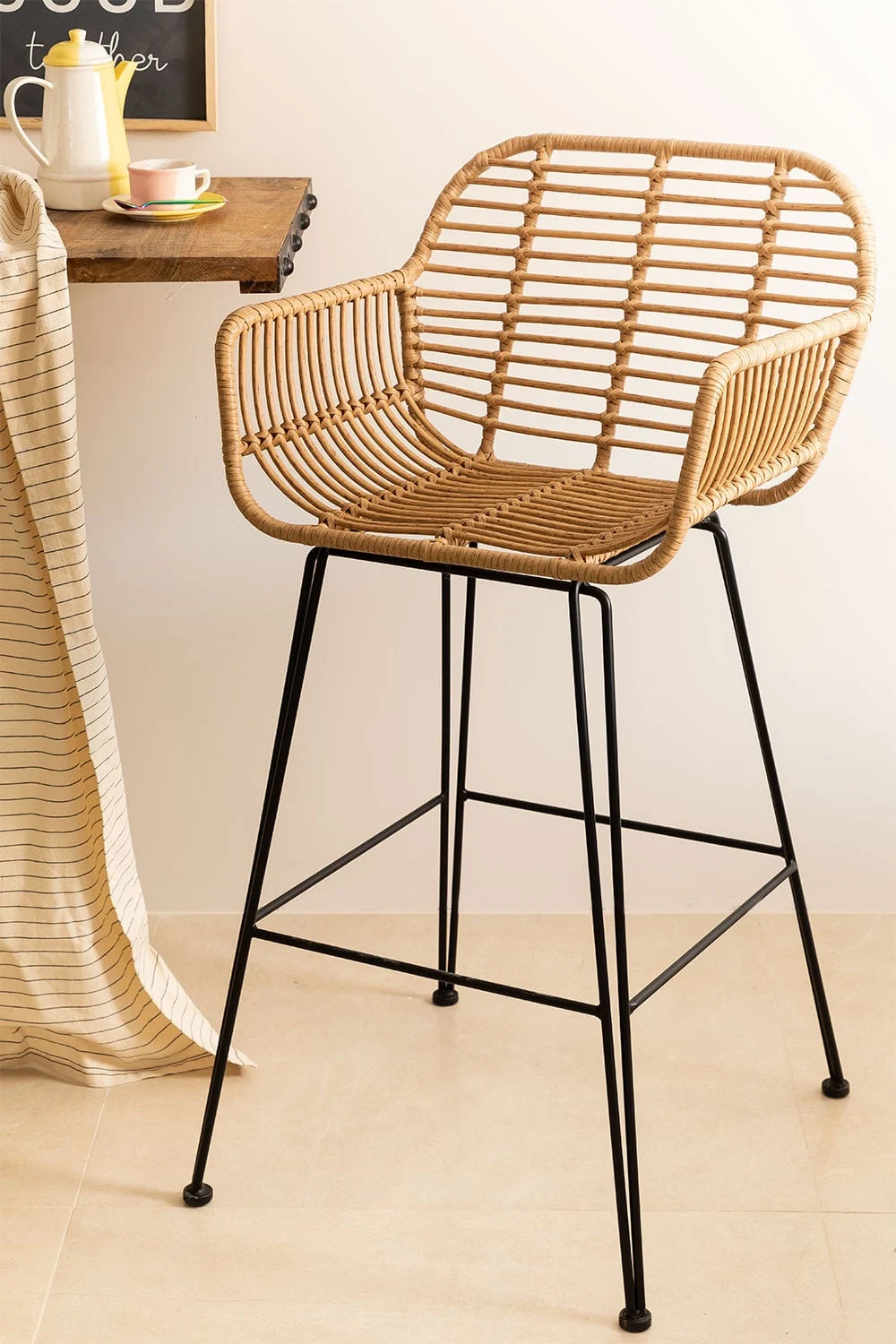 Barhocker aus synthetischem Rattan Eska