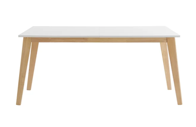 Esstisch ausziehbar helles Holz und weiß L160-205 cm SWAD