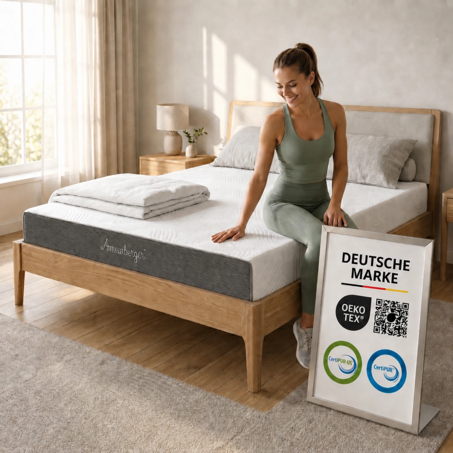ARENSBERGER ANNA, Gelschaum Matratze 100x200 cm – 13 cm NANOCELL® Gel-Schaum – H3 Härtegrad – Atmungsaktiv – Abnehmbarer Bezug 240g/m²
