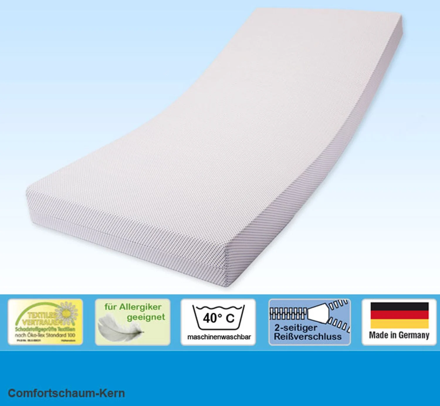 Doctor Sleep 'medisleep' Matratze 70x210 cm, H3/H4 (RG 40), Kernhöhe 15 cm, Bezug: CoolMax® Glatt