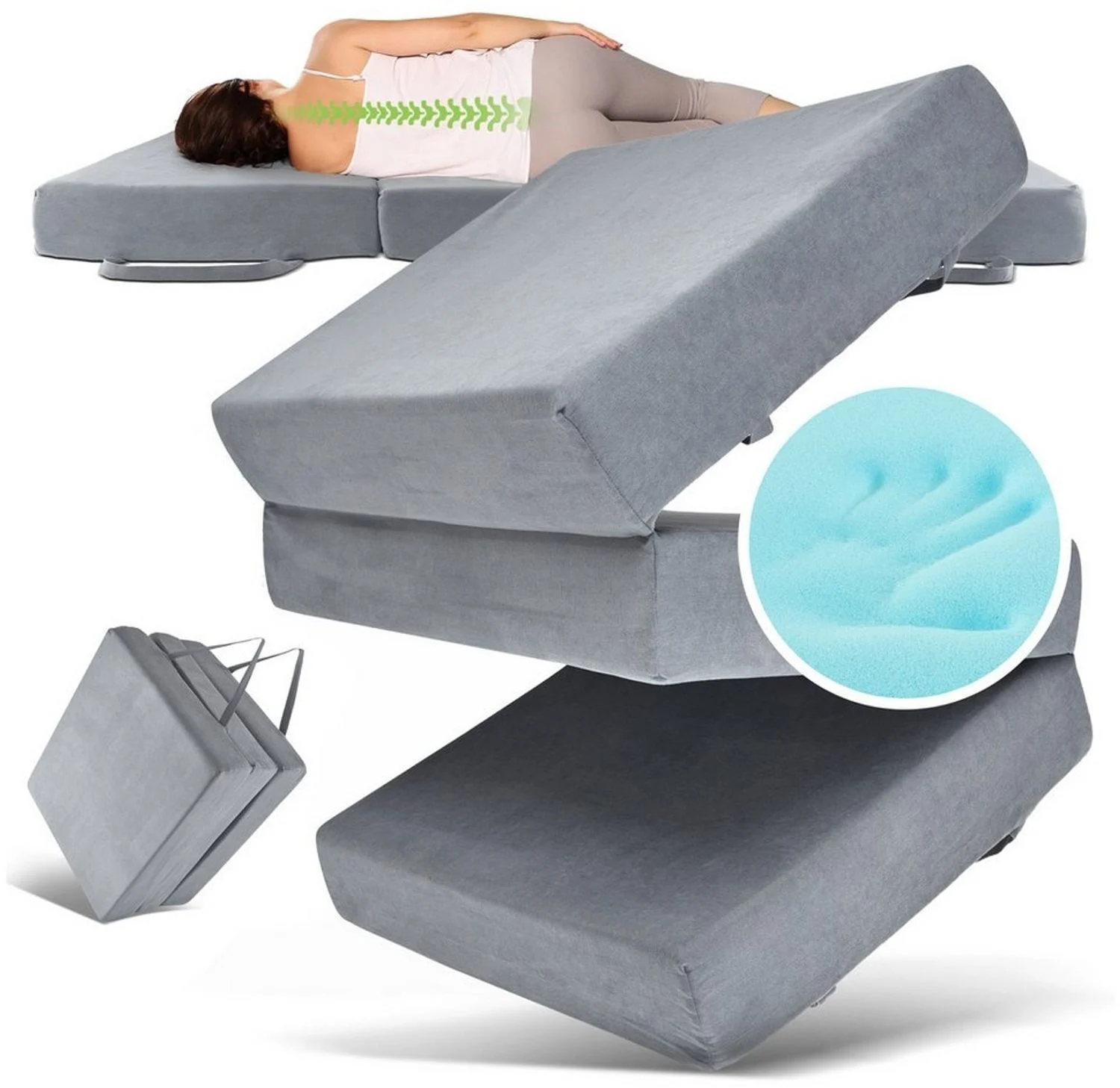 Klappmatratze Gästebett Visco, Herlag, 14 cm hoch, (verschiedene Größen), Memory Foam