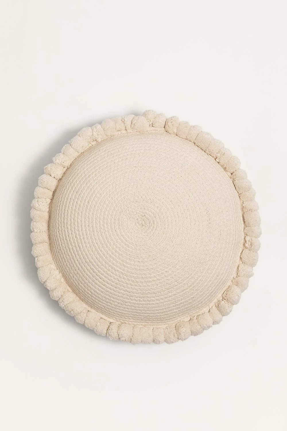 Rundes Kissen Ø50 cm aus geflochtener Baumwolle Olets