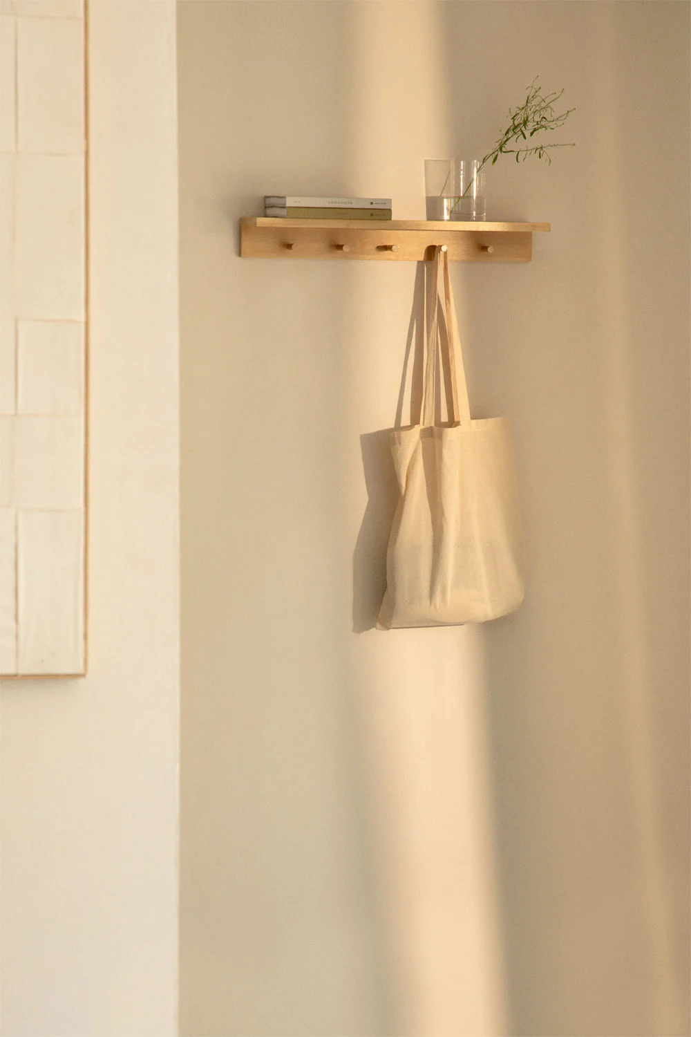 Wandgarderobe mit Ablage ↔︎ 60 cm aus Bambus Gari