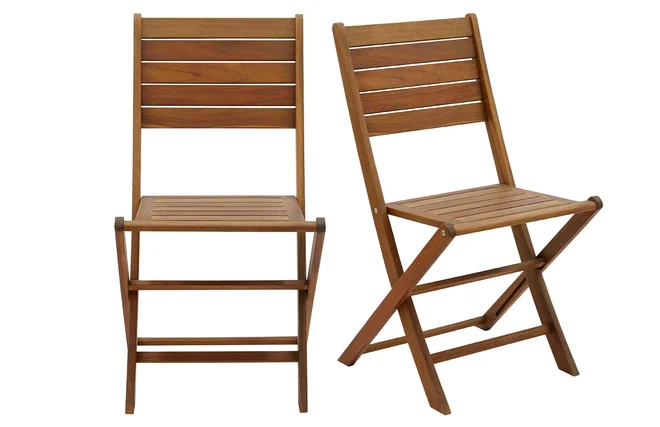 Gartenstühle klappbar aus massivem Akazienholz 2er-Set CANOPEE