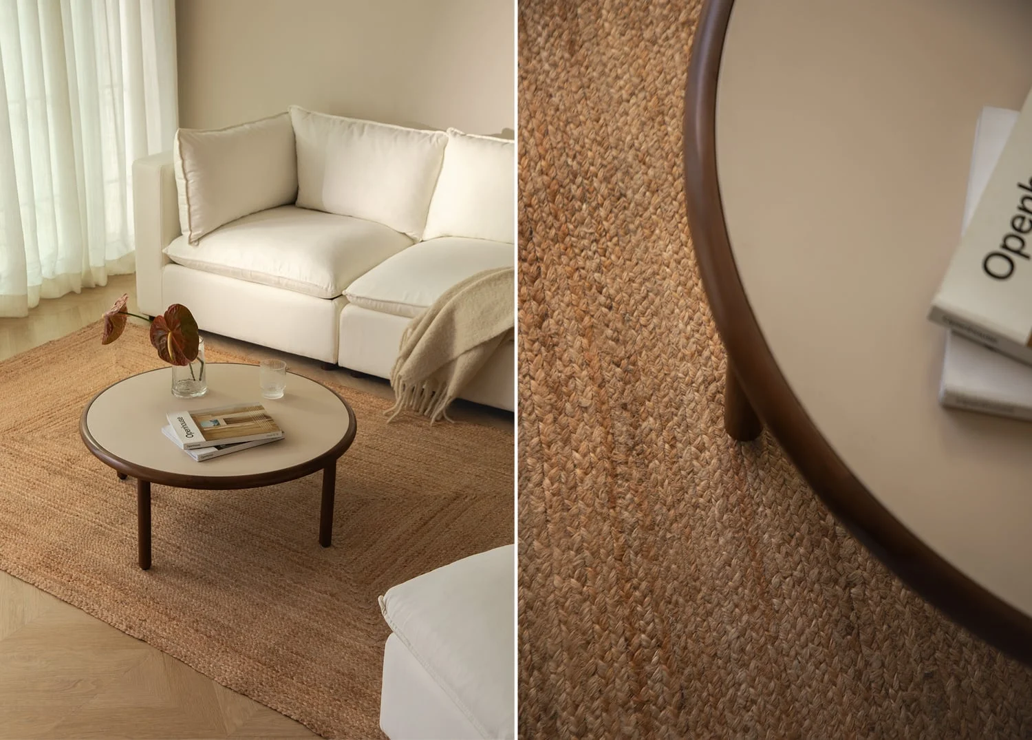 Rechteckiger Teppich aus natürlichem Jute Tempo