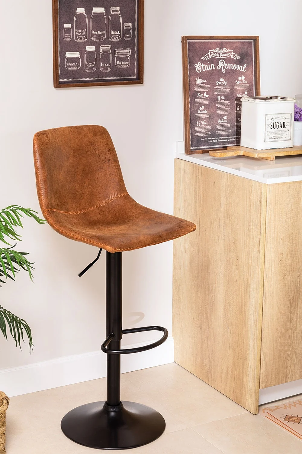 Hocker höhenverstellbar aus Kunstleder Ody