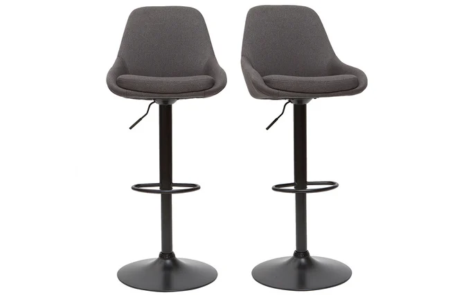 Höhenverstellbare Barhocker dunkelgrau (2er-Set) HOLO