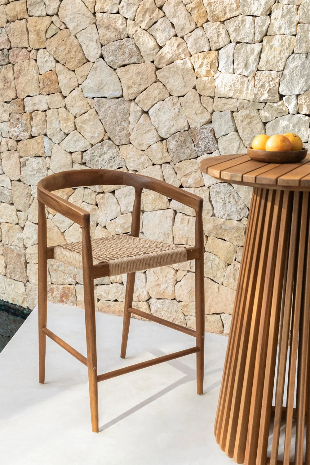 Visby hoher Teakholz-Gartenhocker (65 cm)