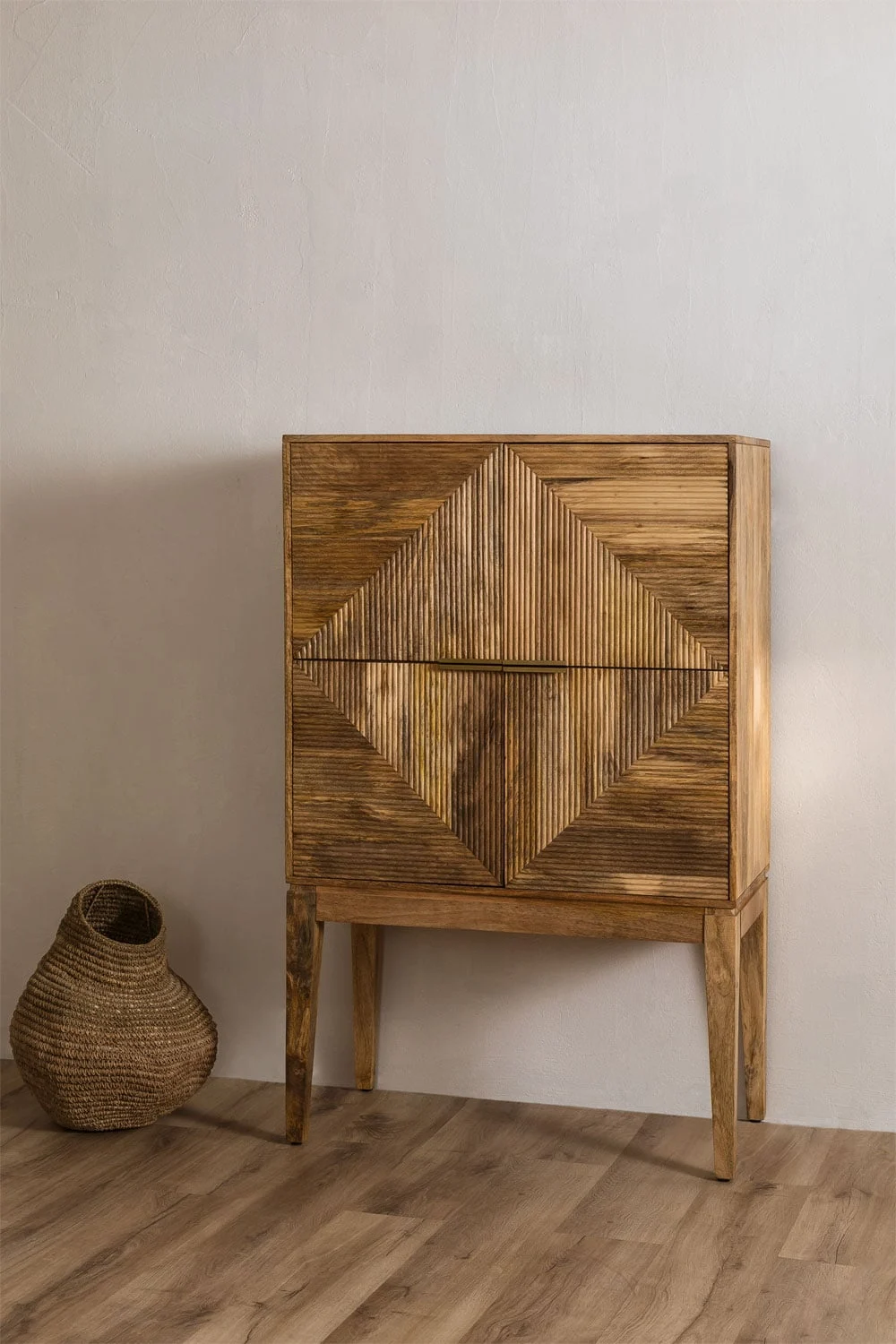 Hoher Sideboard 90x45 cm aus Mangoholz Baty Design