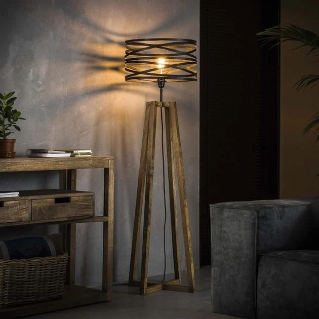 Holzstehleuchte Twist 135 cm