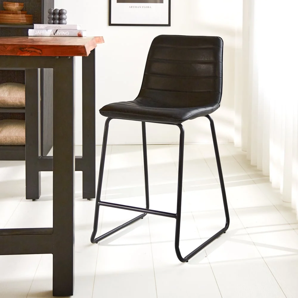 Industriell Barhocker Black Mark PU – Sitzhöhe 65 cm – ohne Armlehne