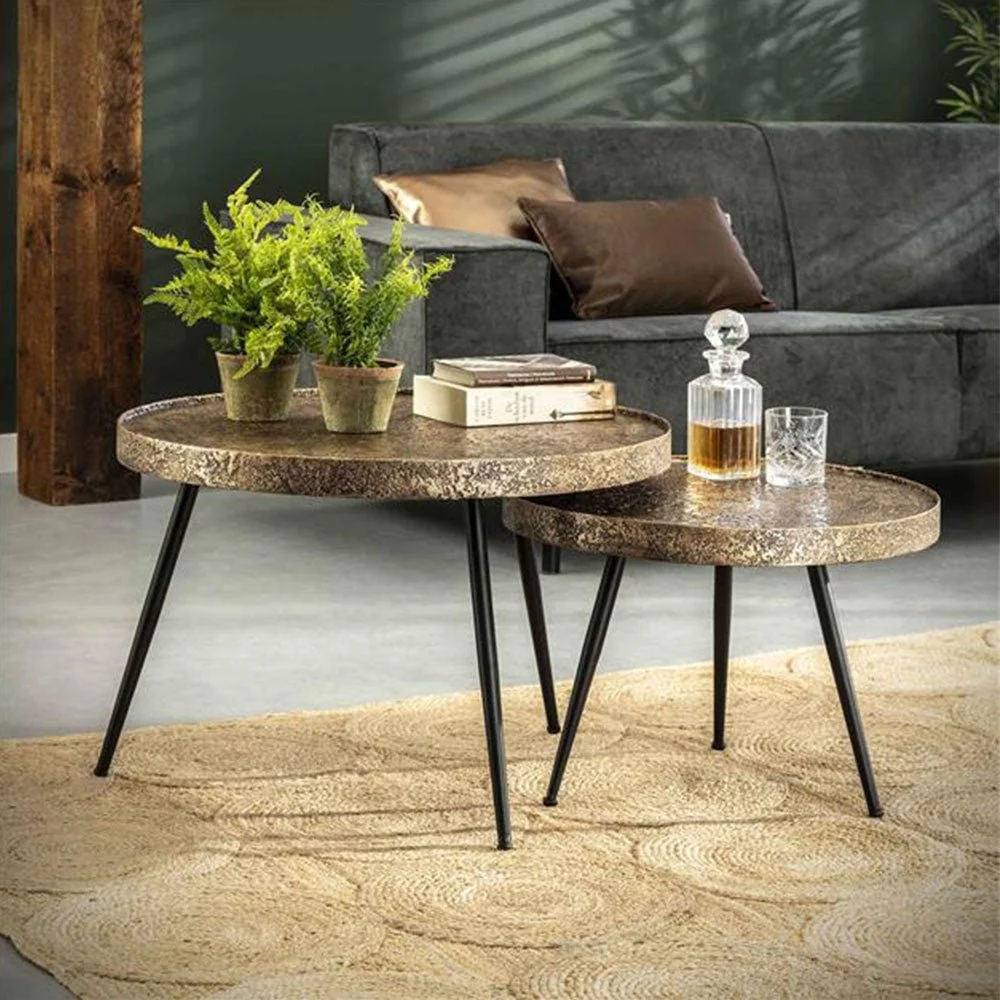Industrieller Couchtisch 2er-Set Aron Antikbronze