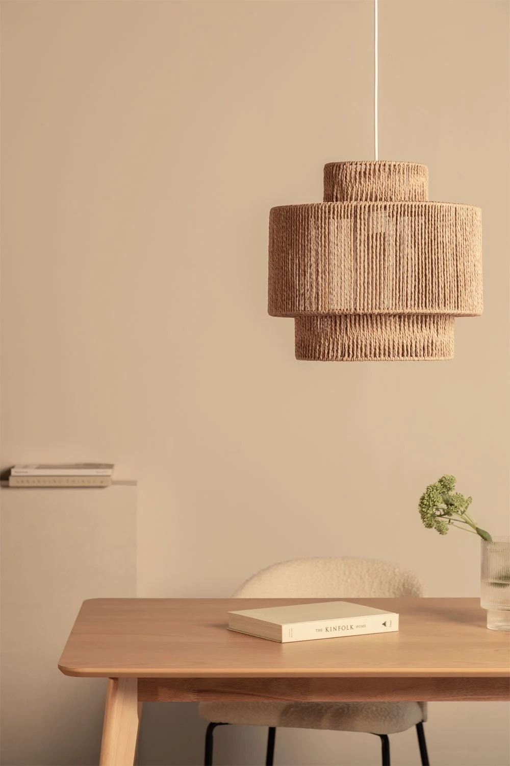 Hängende Deckenlampe aus geflochtenem Papier Kena