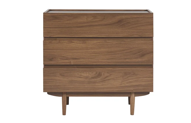 Kommode mit 3 Schubladen aus dunklem Holz B80 cm SANAA