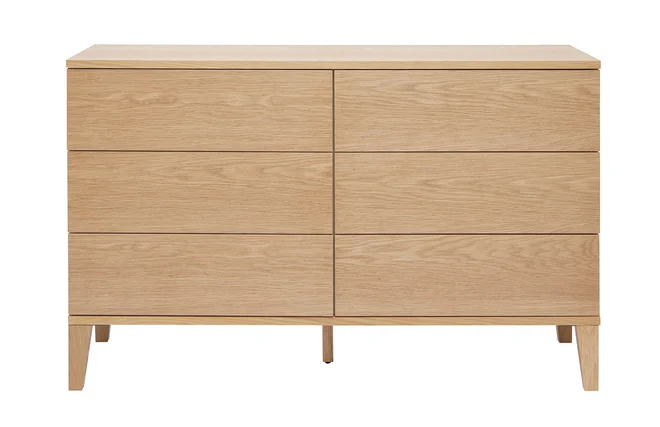 Kommode mit 6 Schubladen aus hellem Holz B120 cm FREDDY