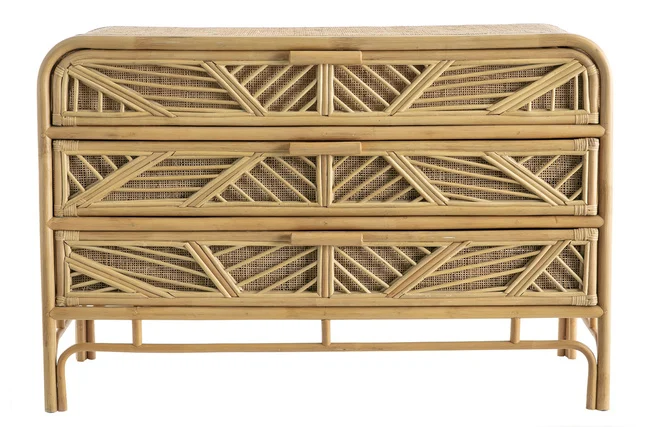Kommode Rattan 3 Schubladen GALON