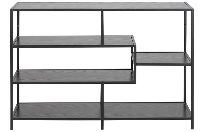 Konsole im Industrial Style aus schwarzem Metall und Holz L114 cm TRESCA
