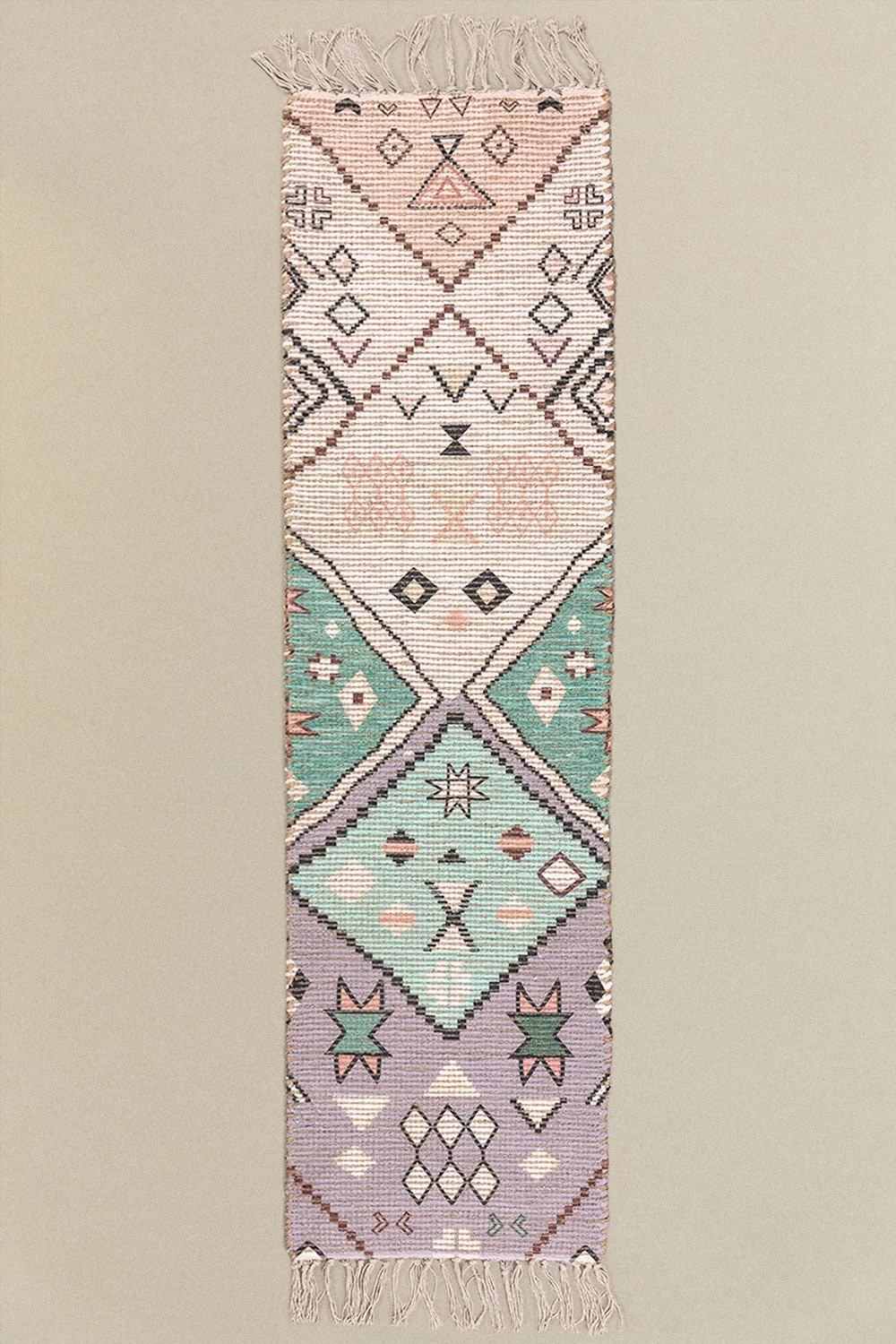 Rechteckiger Flurläufer 40x170 cm aus Jute und Stoff Nuada