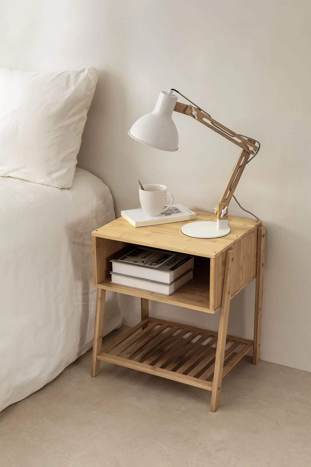 Nachttisch 45x35 cm aus Bambus Natela