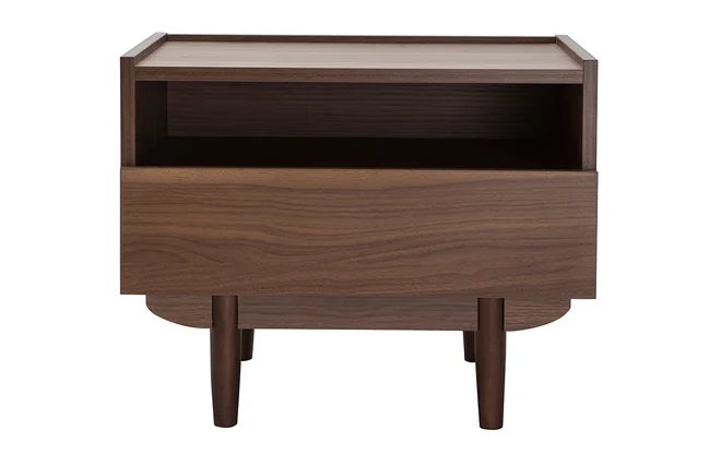 Nachttisch aus dunklem Holz mit Schublade SANAA