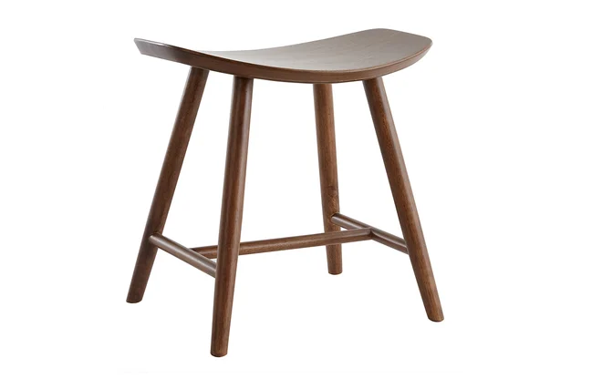 Niedriger Holzhocker dunkel H46.5 DEMORY