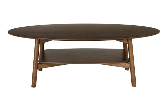 Ovaler Couchtisch in dunklem Holz L120 cm HANAE