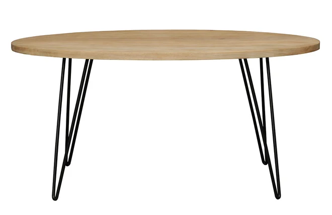Ovaler Esstisch aus massivem Mangoholz L160 cm VIBES