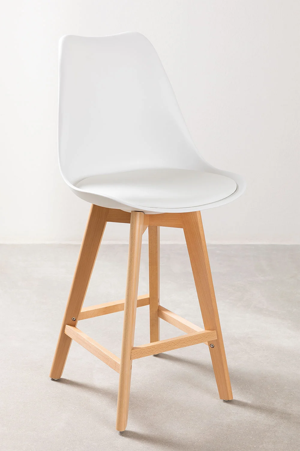4er-Pack hohe Hocker 65 cm mit nordischem Kunstlederkissen