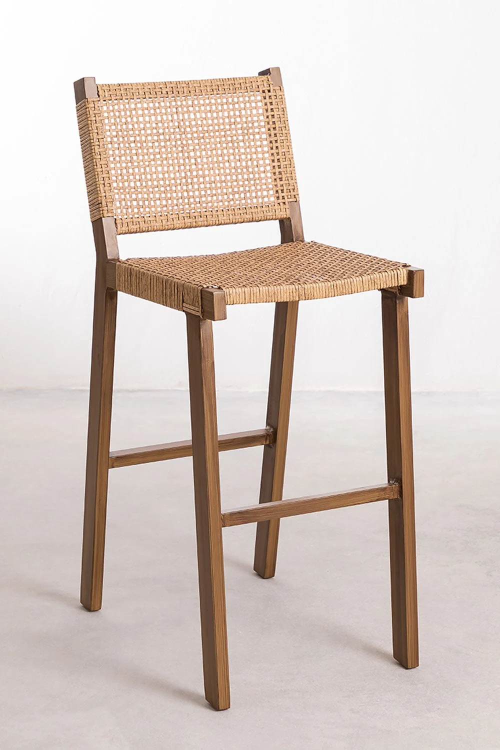 Pack mit 4 hohen Hockern 75 cm aus synthetischem Rattan Ori