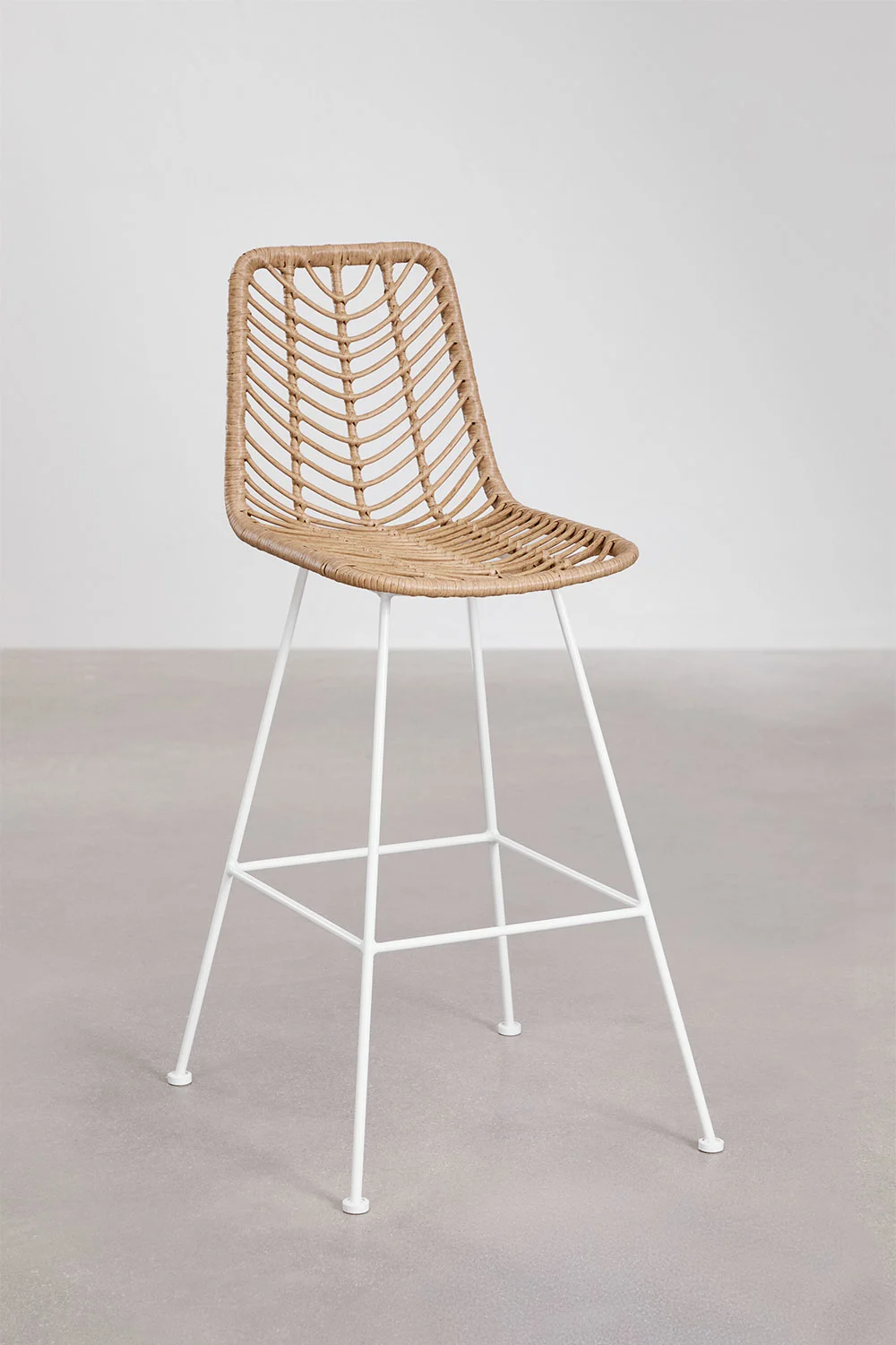 4er-Pack Barhocker aus synthetischem Rattan Gouda Natural