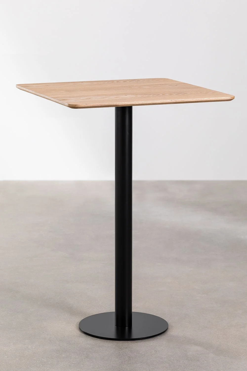 Quadratischer Bartisch aus Eschenfurnier Frappe