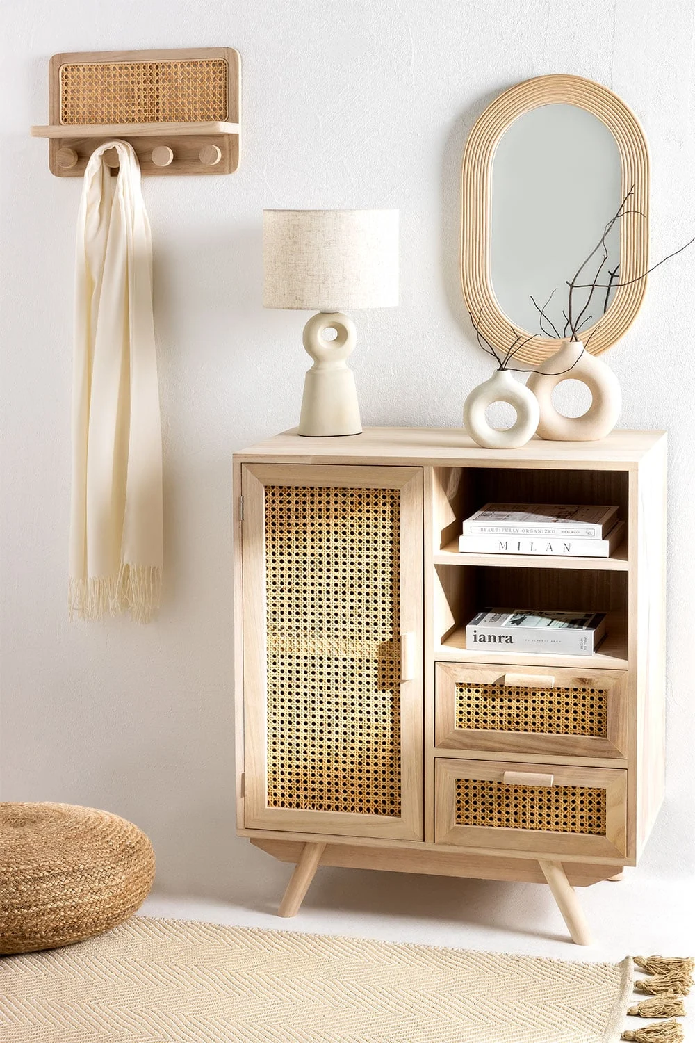 Sideboard 70x40 cm mit Schubladen aus Holz Ralik