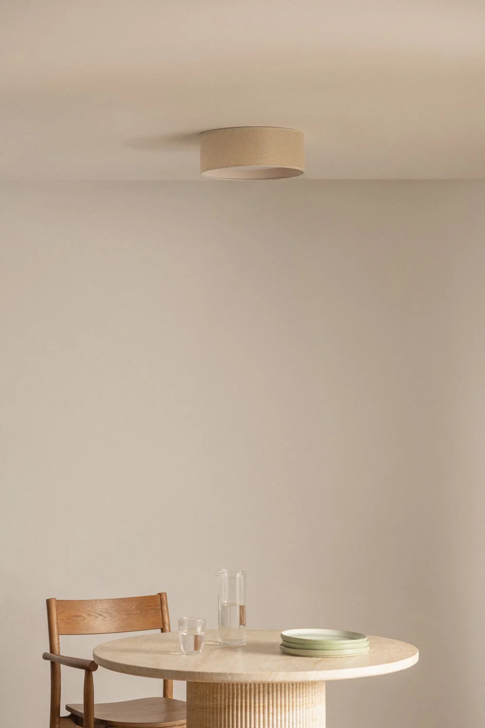 Runder Deckenleuchter Ø35 cm aus Rattan Masha