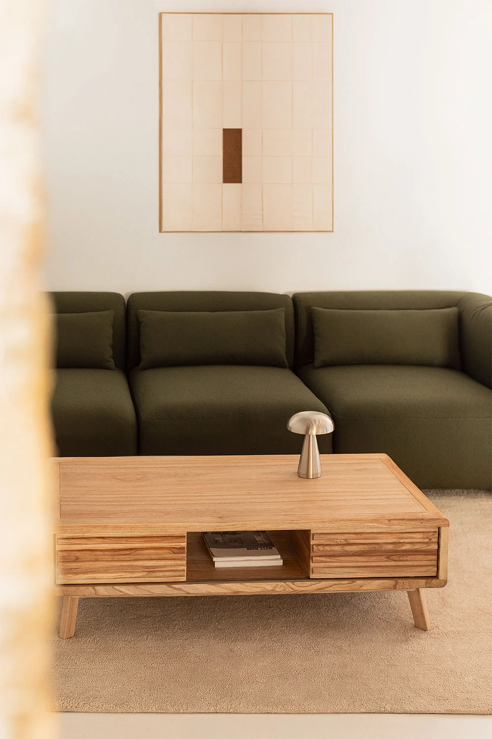 Rechteckiger Couchtisch 120x60 cm aus Deleyna-Holz