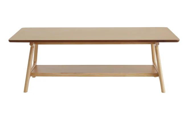 Rechteckiger Couchtisch skandinavisch aus Eichenfurnier B120 cm BAKAR