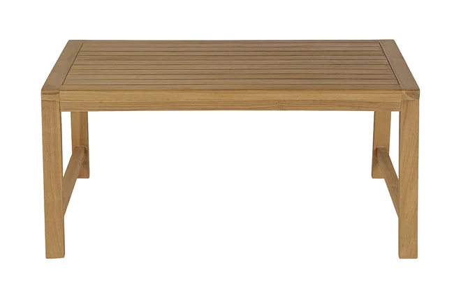 Rechteckiger Gartencouchtisch aus massivem Teakholz L100 cm SUNDA