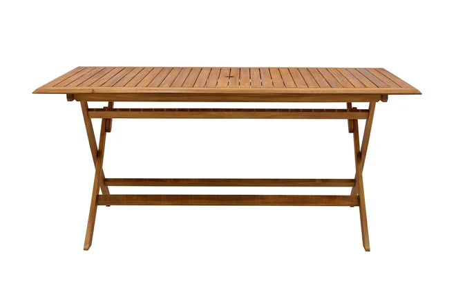 Rechteckiger Gartentisch aus Massivholz B170 cm zusammenklappbar SANTIAGO