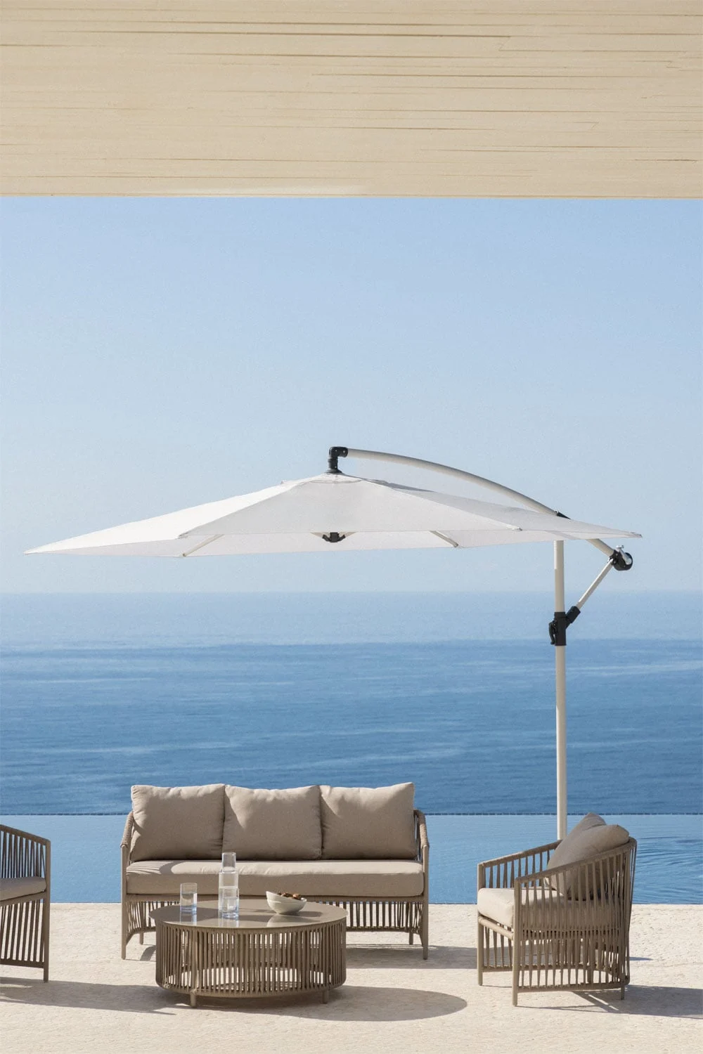 Garten-Sonnenschirm 295 cm aus Stoff und Stahl Gerran